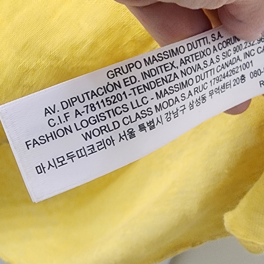 Massimo Dutti Yellow V-Neck Women's Top, Size Medium,‎ Linen. - Picture 7 of 10